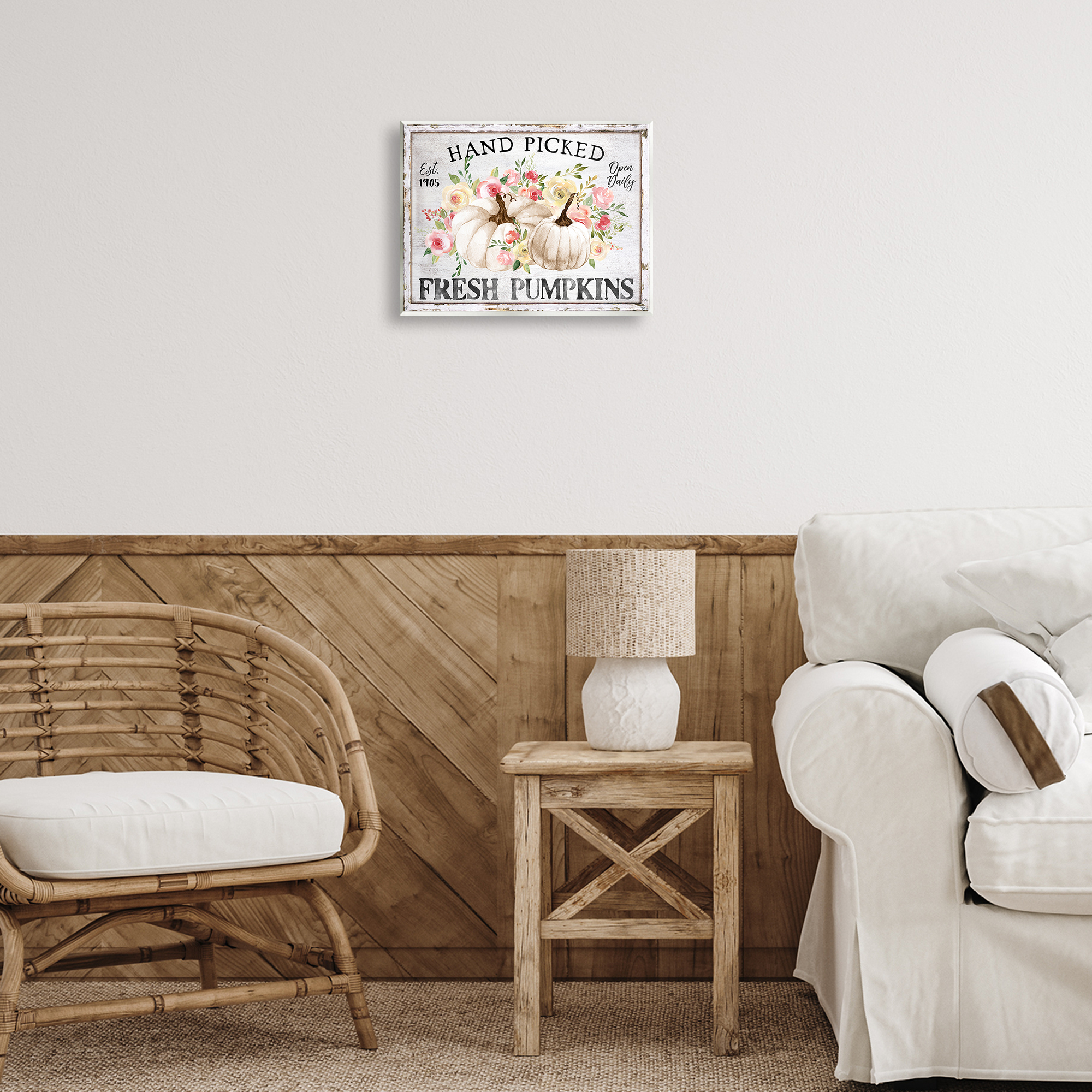 Stupell Industries Hand Picked Pumpkins Holiday Painting Unframed Art Prints Wall Art, 14 x 11