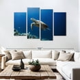 thumbnail image 3 of Elephant Stock Turtle Adventure Wall Art - Horizontal Multi Panel Canvas - Living Room Wall Decor - Animal Multi Panel - Blue And Turquoise Decor - 84" x 54", 3 of 8