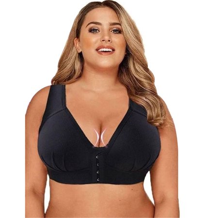

Plus Size Front Closure Elastic Push Up Comfort Bra Women Wireless Bra