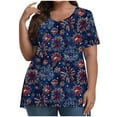 thumbnail image 2 of Fznquz Oversized Tops for Women July 4th Loose Shirts Butterfly Printed Patriotic Independence Day Summer Blouses for Women, 2 of 5