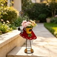 thumbnail image 5 of Garden Planter Statue,Vintage Painted Iron Character Figurine Detachable Small Metal Bucket Stable Round Base,Outdoor Fleshy-leaved Plant Flower Pot for Yard Patio Flower Bed Layout, 5 of 7