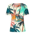 thumbnail image 4 of Otvok Women'S Hawaiian Graphic T-Shirts Loose Tees Summer Short Sleeve Casual Fashionable Blue Tops, 4 of 6