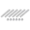 thumbnail image 1 of 3/8"-16 Fully Threaded Rod, 6Pack 304 Stainless Steel 2.8" Long Threaded Screw, 1 of 7