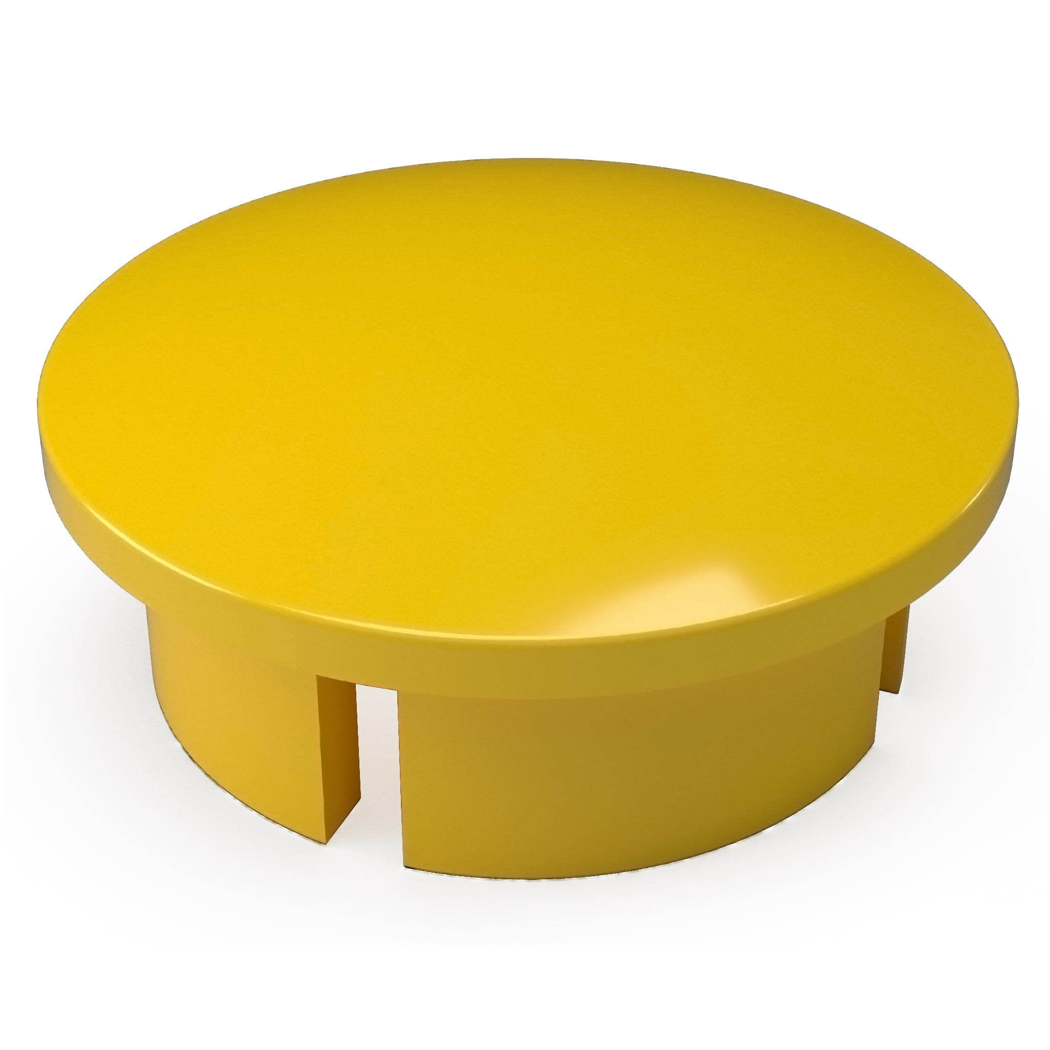 FORMUFIT F012IDC-YE-10 PVC Internal Domed End Cap, Furniture Grade, 1/2' Size, Yellow , 10-Pack