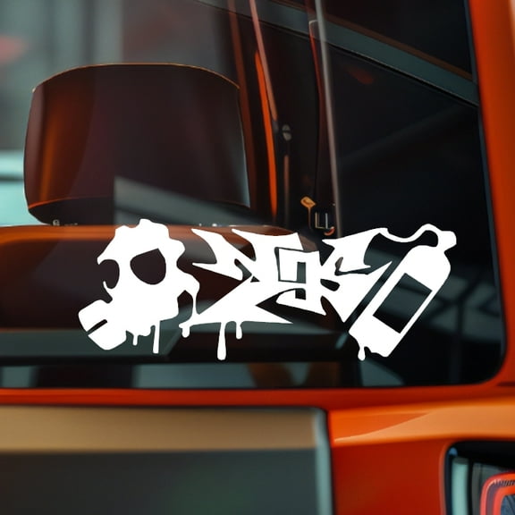 Nos Gas Mask nitorus Vinyl Decal Sticker Bumper Window Laptop 8x3" White