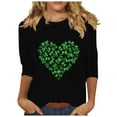 Echfiprom 3 4 Sleeve Tops For Womens St Patricks Day Shamrock Pullover