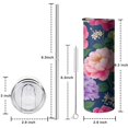 thumbnail image 5 of 20oz Colorful Floral Pattern Skinny Tumblers Stainless Steel Tumbler with Lid and Straw,Vacuum Insulated Double Wall Travel Tumbler Cups with Cleaning Brush for Coffee,Tea, 5 of 6