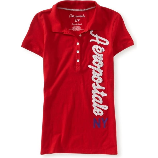 Aeropostale Womens 87 5 Polo Shirt, Rojo, X-Large Aeropostale Polo