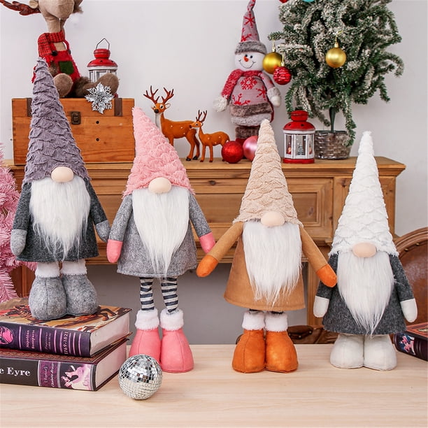onlyliua Ofertas Flash Adornos Navideños Muñeco Telescópico Muñeco Anciano Sin Rostro Adornos para Ventanas