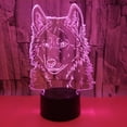 thumbnail image 4 of Lámpara de noche 3D con diseño de lobo, estilo art déco, LED, control remoto, 7/16 colores cambiantes, luz nocturna alimentada por USB, regalo para niños, cumpleaños, Navidad y Halloween., 4 of 5