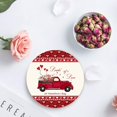 thumbnail image 4 of ZHANZZK Valentine's Day Red Truck and Rose Love Heart Set of 6 Round Coaster for Drinks, Absorbent Ceramic Stone Coasters Cup Mat with Cork Base for Home Kitchen Room Coffee Table Bar Decor, 4 of 6