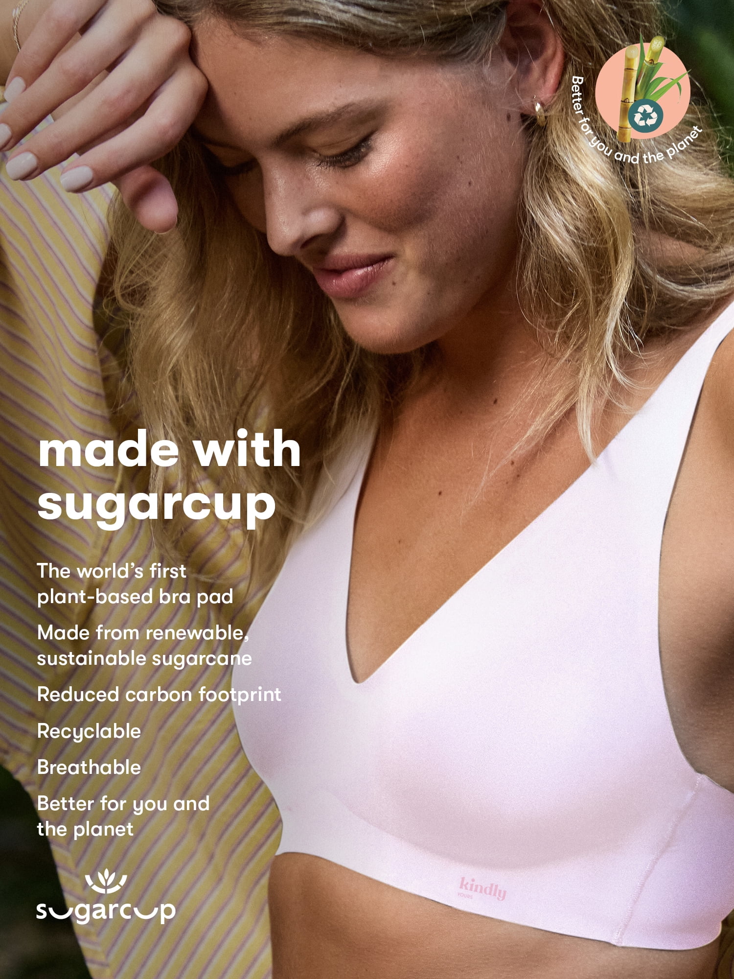 Kindly Yours Women’s So Comfy Micro Wire Free Bonded Push Up Plunge Bra, Sizes S-XXXL