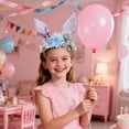 thumbnail image 2 of CoreLiving Glitter Bunny Ears Headband with Colored Ribbon Non Slip Hair Band for Women Easter Bunny Costume Party Decorations Accessory, 2 of 7