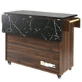 thumbnail image 6 of Glavbiku Kitchen Island with Trash Can Storage Cabinet,Kitchen Cart with Drop Leaf,Spice Rack,Walnut, 6 of 15