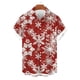 thumbnail image 1 of Blusa y camisa de manga corta con cuello vuelto para hombre, con botones y estampado navideño, informal, de manga corta y cuello vuelto., 1 of 4