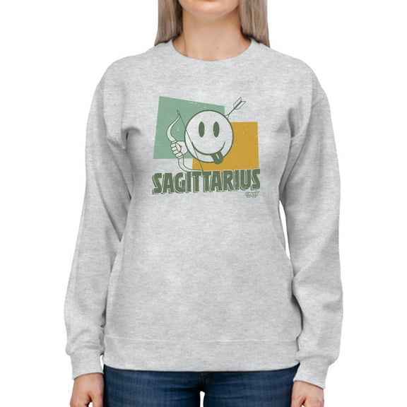 Sagittarius Archer Emoji - Retro Zodiac Graphic Women's Sweatshirt