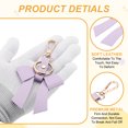 thumbnail image 3 of PU Leather Bow Keychain, Cute Bow Key Ring for Women Elegant Bowknot Charm for Bag Purse Handbag Pendant Car Key Accessory, Purple, 3 of 7