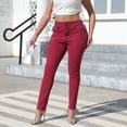 thumbnail image 3 of Boyfriend Jeans for Women Elegant High Waisted Straight Leg Pockets Stylish Denim Pant Womens Pants Red L, 3 of 4
