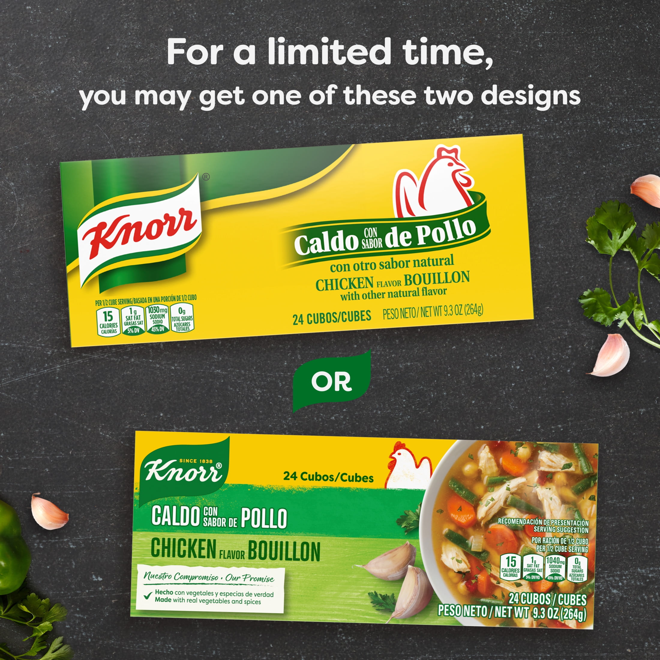 (3 pack) Knorr Shelf Stable Cubes Chicken Bouillon, 9.3 oz, 24 Pack Box