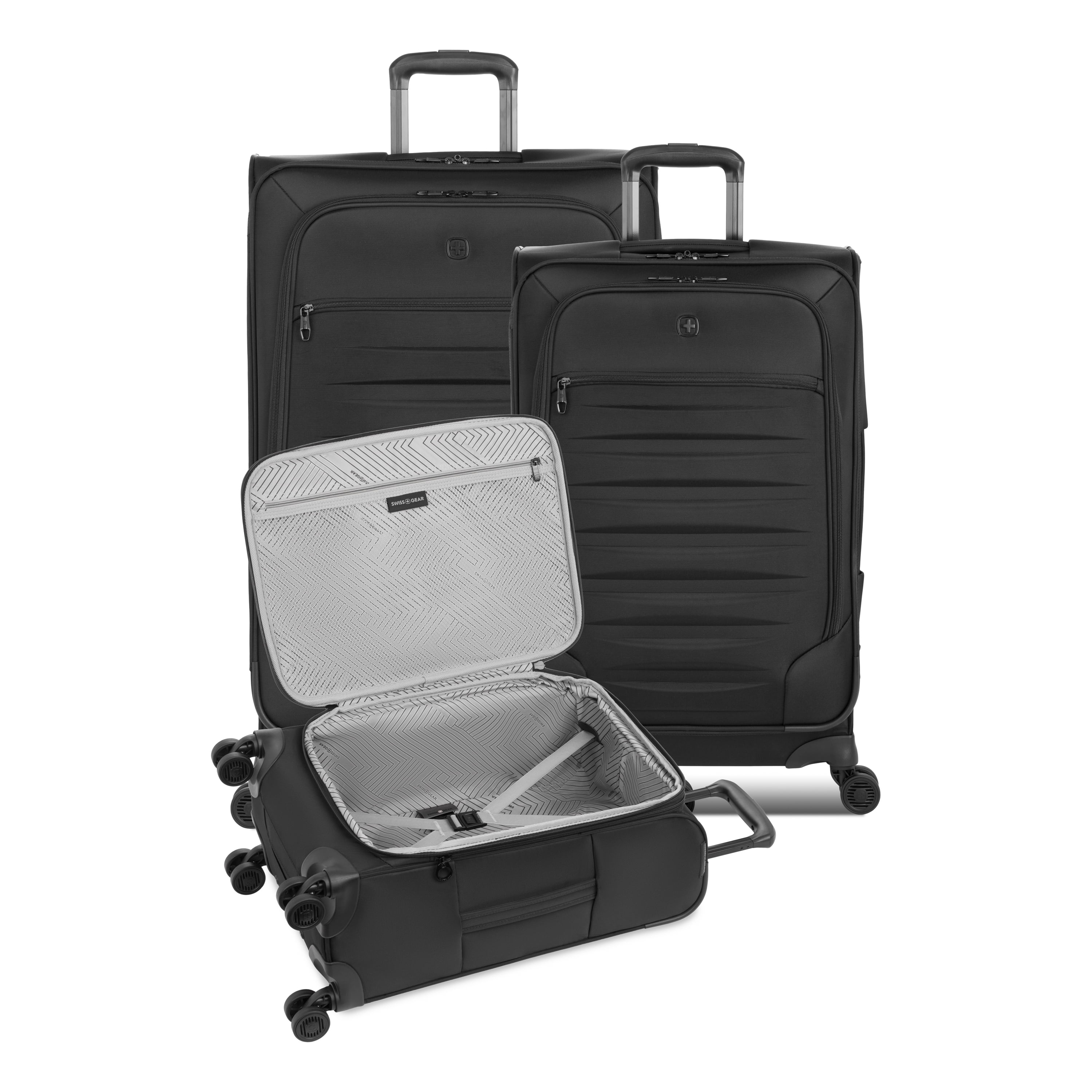 SWISSGEAR Checklite II Softside 3-Piece Expandable Luggage Set with 8 Spinner Wheels in Black