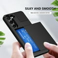 thumbnail image 3 of FIEWESEY Compatible with Samsung Galaxy S23 Case Wallet Card Holder Sliding Cover Credit Card Slot ID Pocket Dual Layer Hybrid Protective for Samsung Galaxy S23(Black), 3 of 7