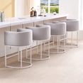 thumbnail image 6 of FANCROU 26" H Counter Height Bar Stools Set of 4, Fabric Barrel Stools with Back and Arms, Lightgrey-White Leg, 6 of 7