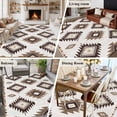 thumbnail image 6 of 5x7 Washable Area Rug, Khaki Brown Non-Slip Large Rectangle Rug for Living Room Bedroom, Aztec Ethnic Southwestern Native Geometric Indoor Floor Mat for Home Decor, 6 of 9