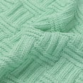 thumbnail image 5 of Soft 100% Cotton Knitted Throw Blanket for Couch Home Office Hotel Blanket Light Green 47"x70", 5 of 7