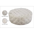thumbnail image 3 of Meridian Furniture Addison Ottoman et Banc en Velours Crème Capitonné, 3 of 4