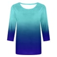 thumbnail image 4 of Aloohaidyvio Tops and Blouses ,Womens T-Shirt Printed Mid-Length 3/4 Sleeves Round Neck Casual Tops, 4 of 5