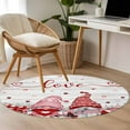 thumbnail image 5 of Valentine's Day Washable Area Rug&nbsp;3 ft Sweet Gnome Couple Red Pink Love Heart Rose Floral Wood Grain Soft Round&nbsp;Rugs for Living Room, Non Slip Carpet for Bedroom&nbsp;Entryway Dining Room, 5 of 9