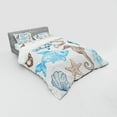 thumbnail image 3 of Ambesonne Hipster Bedding Set 3 Pcs, Underwater Marine Life, Twin, Dark Blue Cocoa, 3 of 3