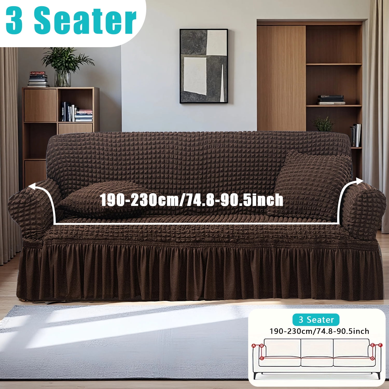 Non-slip Sofa Cover, Reusable Dust-Proof Protector for 1-4 Seater Couches, Indoor & Outdoor Use Weather Resistant Cushions