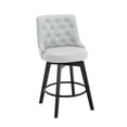 thumbnail image 4 of MINCETA Counter Stools,26" 360 Free Swivel Bar Stools,Modern Counter Height Upholstered Backrest Barstools with Button Tufted,Wooden Kitchen Stools Set of 2,PU Leather in Light Gray, 4 of 5
