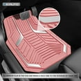 thumbnail image 3 of Heavy Duty Pink Rubber Floor Mats, Silver Aluminum Film Car Mats Set, Front and Rear Car Mats with Anti-Slip Backing, All Weather Protection, Trim-to-Fit for Automotive SUV, Sedan, Van, 3 of 16