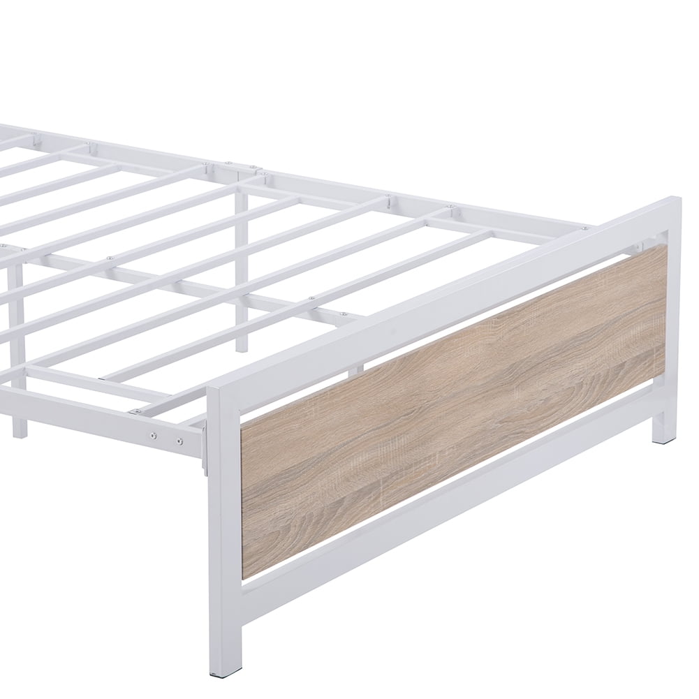Lowestbest Classic Industrial Style Bed Frame, Metal and Wood Bed Frame with Headboard and Footboard, Full Lowestbest Classic Industrial Style Bed Frame, Metal and Wood Bed Frame with Headboard and Footboard, Full