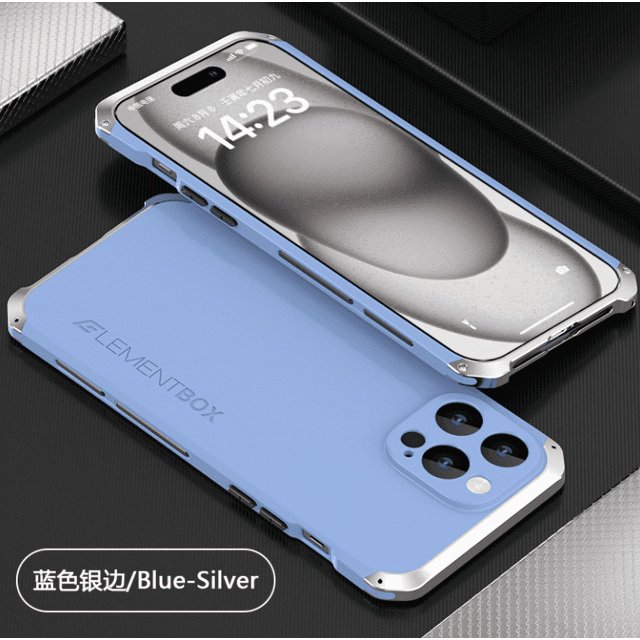 Phone Case for Iphone 14 15 plus pro max Metal backplate Fall prevention Contrasting colors phone case