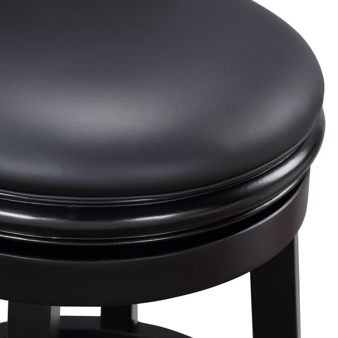 Boraam Augusta Counter Height Swivel Wood Kitchen Bar Stool, Black Finish