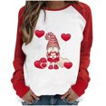 thumbnail image 1 of T-shirts pour Femmes Joyeuse Saint-Valentin Tunique à Imprimé Cœur d'Amour Hauts à Manches Longues Col Ras du Cou Chandail à Enfiler Hauts Cadeaux pour Femmes, 1 of 6