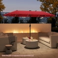 thumbnail image 4 of Costway 13 FT Large Patio Umbrella with LED Solar Lights Crank Handle 12 Heavy-Duty Ribs Wine, 4 of 10