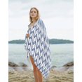 thumbnail image 2 of Boho Blue Beach Towels Oversized Super Absorbent, White Chevron Stripes Abstract Geometric Lightweight Bath Towel Quick Dry Sets For Bathroom/Pool/Rv Camping/Beach Play/Gym Room/Picnic 23"x47", 2 of 8