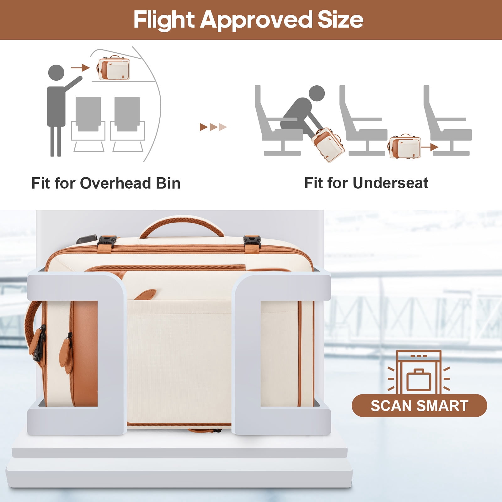 UKEIN Travel Backpack for Men & Women Carry On Backpack Flight Approved Expandable 42L Waterproof Anti-Theft Personal Item Backpack with Packing Cubes and Shoe Pocket