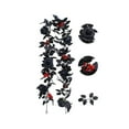 thumbnail image 2 of Halloween Garland Simulation Black Rose Leaf Rattan Halloween Home Black Decoration Arrangement Artificial Rose Leaf Rattan Fall Wreath, 2 of 6