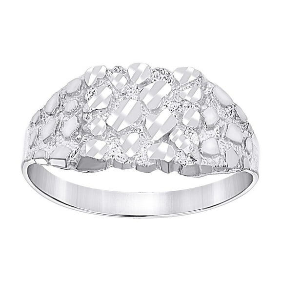 925 Sterling Silver Unisex Nugget Fashion Ring 10.6x3mm Wide Size 11 Ring for Women - 2.2 Grams
