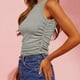 thumbnail image 5 of Camisetas sin mangas para mujer, verano, sin mangas, cuello alto, punto acanalado, ajustadas, 5 of 8