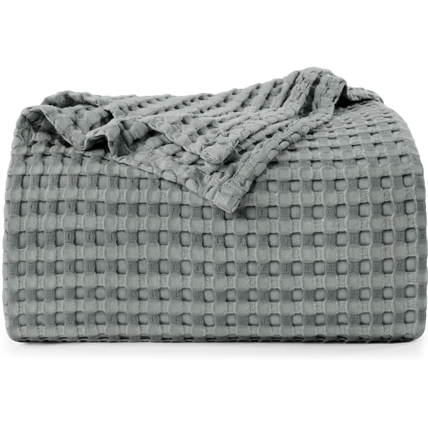 Ropa de cama Blanket Utopia con forma de gofre, 100% algodón, 300 g/m², color gris frío