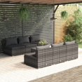 thumbnail image 1 of vidaXL Ensemble de Salon de Jardin 7 Pcs avec Coussins en Rotin Gris, 1 of 5