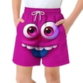 thumbnail image 2 of Xuhomer Summer Swim Trunks for Boys Teens Funny Emoji Print Drawstring Elastic Waist Beach Shorts Casual Loose Vacation Bathing Suit 6-15T, 2 of 7