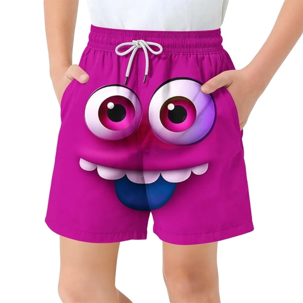 Pantalones cortos infantiles con bolsillo, cordón elástico, estampados, estilo casual, bañador, cinco puntos.