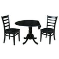 thumbnail image 3 of 42 in Dual Drop Leaf Table with 2 Ladder Back Dining Chairs - 3 Piece Dining Set, 3 of 8